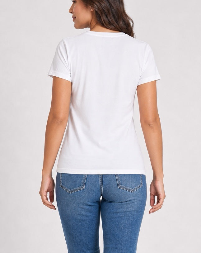 Beaded Butterfly Embellished Tee - White (2)