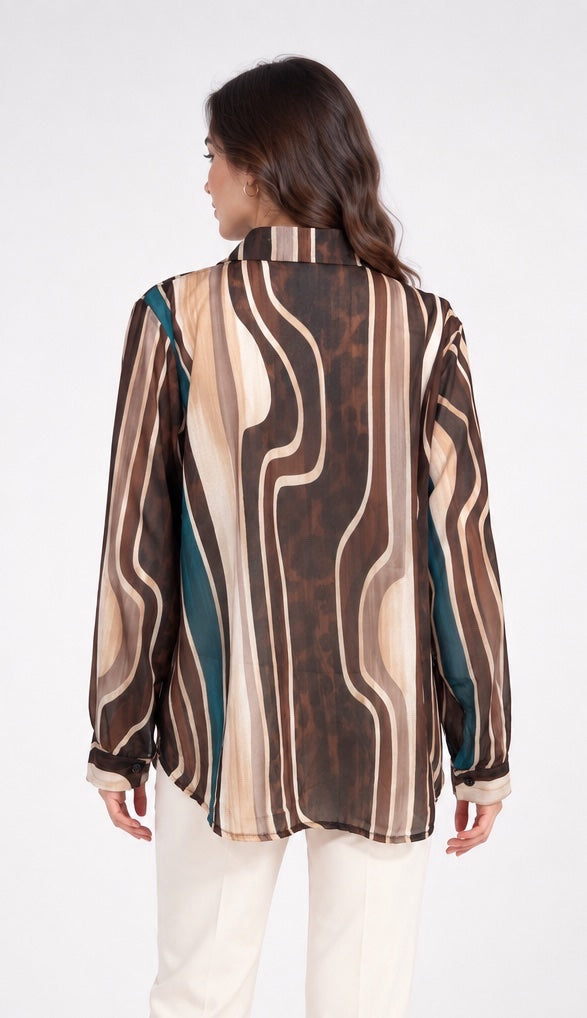 Abstract Print Button-Through Blouse - Mixed Pack (2)