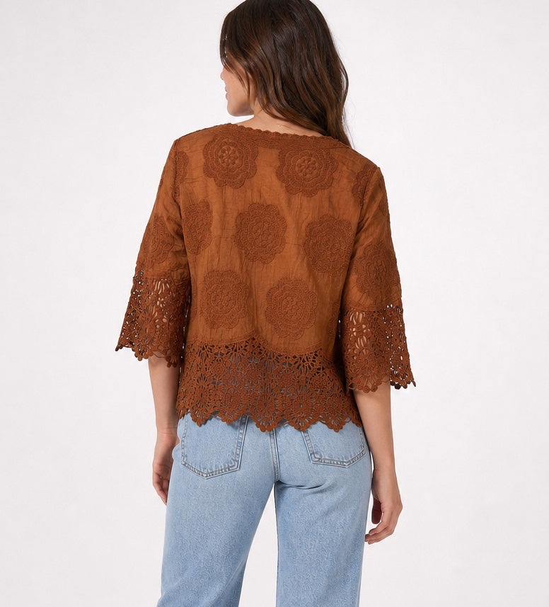 Floral Lace Button-Up Blouse - Mixed Pack (2)