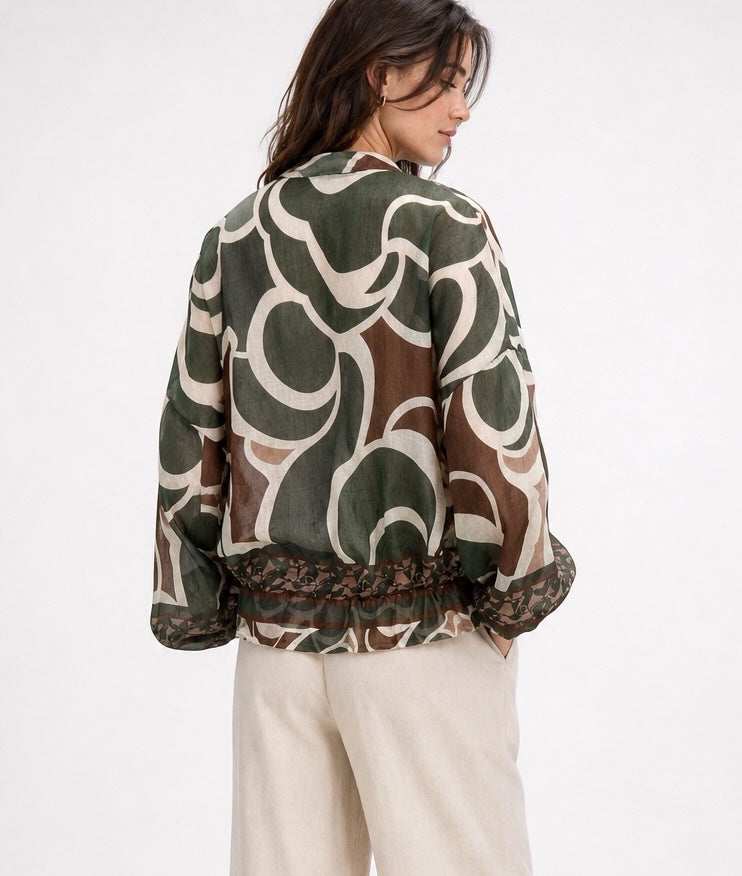 Abstract Print Lightweight Bomber Jacket - Mixed Pack (2)