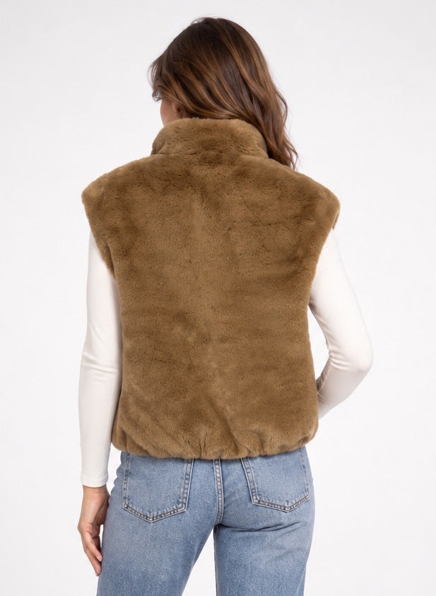 Faux Fur High Neck Gilet - Mixed Pack (2)