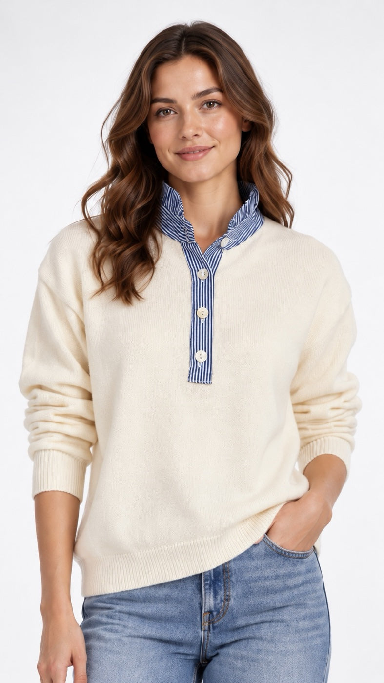 Stripe Collared Knitted Jumper - Mixed Pack