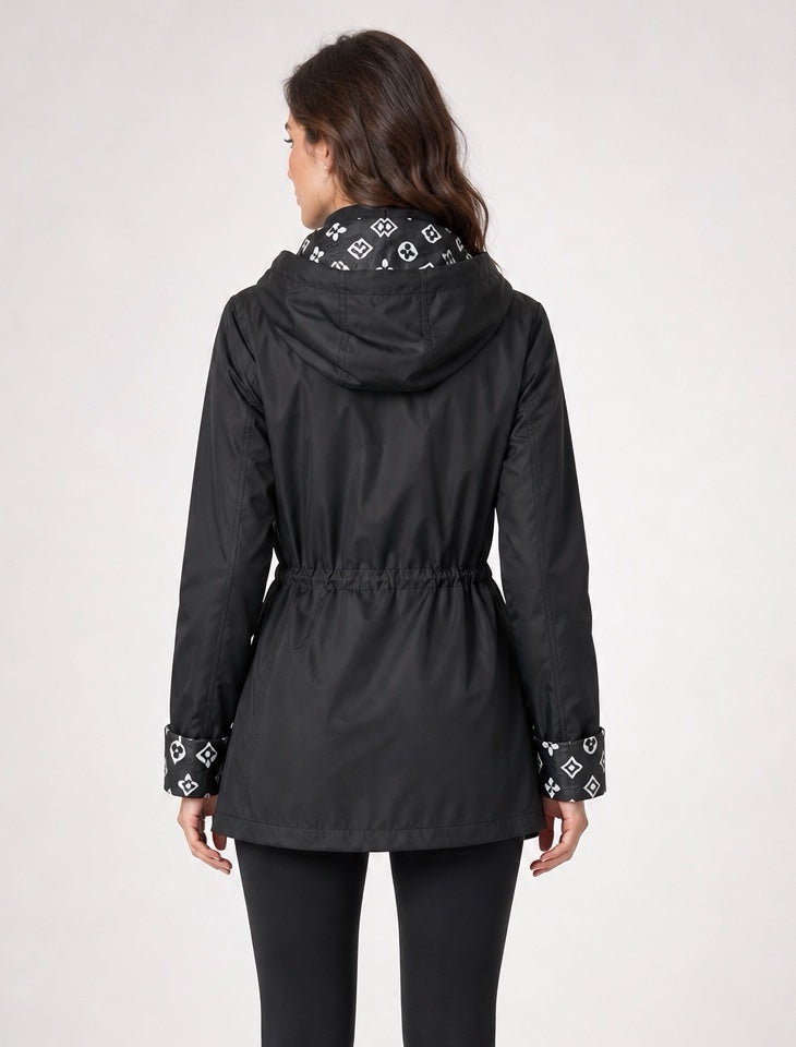 Monogram Lined Hooded Jacket - Black (2)