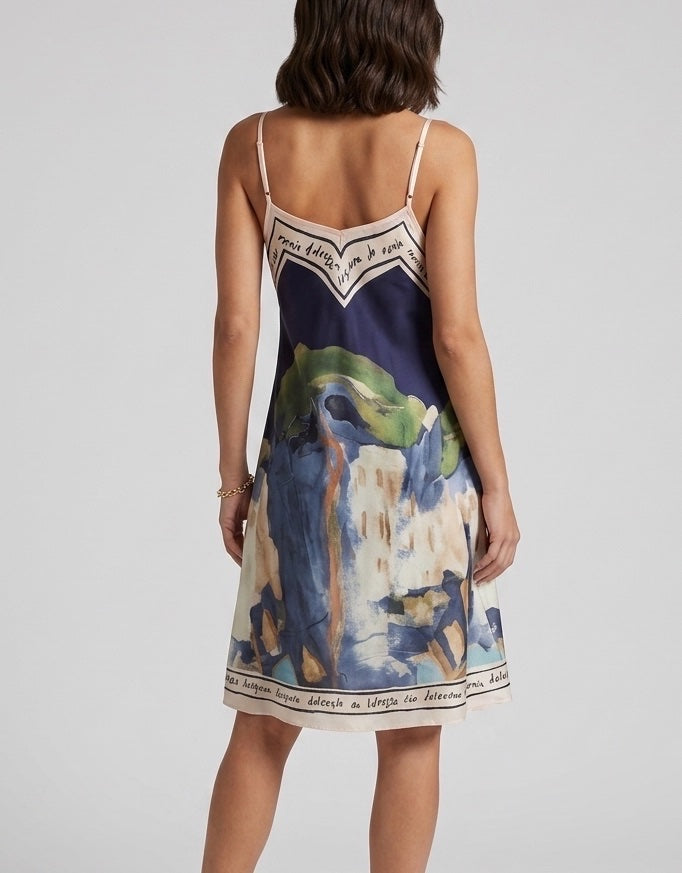 Picturesque Landscape Print Slip Dress - Mixed Pack