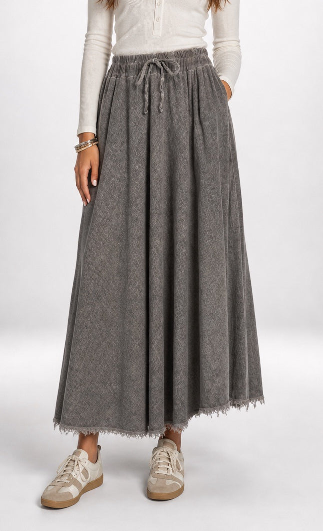 Flowing Maxi Skirt with Drawstring Waist - Mixed Pack