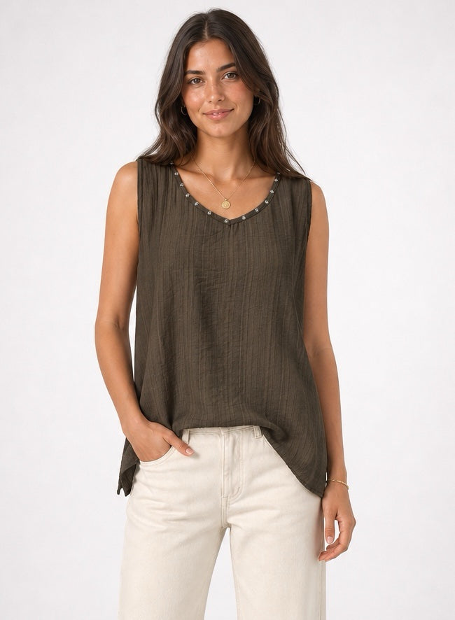 Beaded Neckline Crinkled Top - Mixed Pack