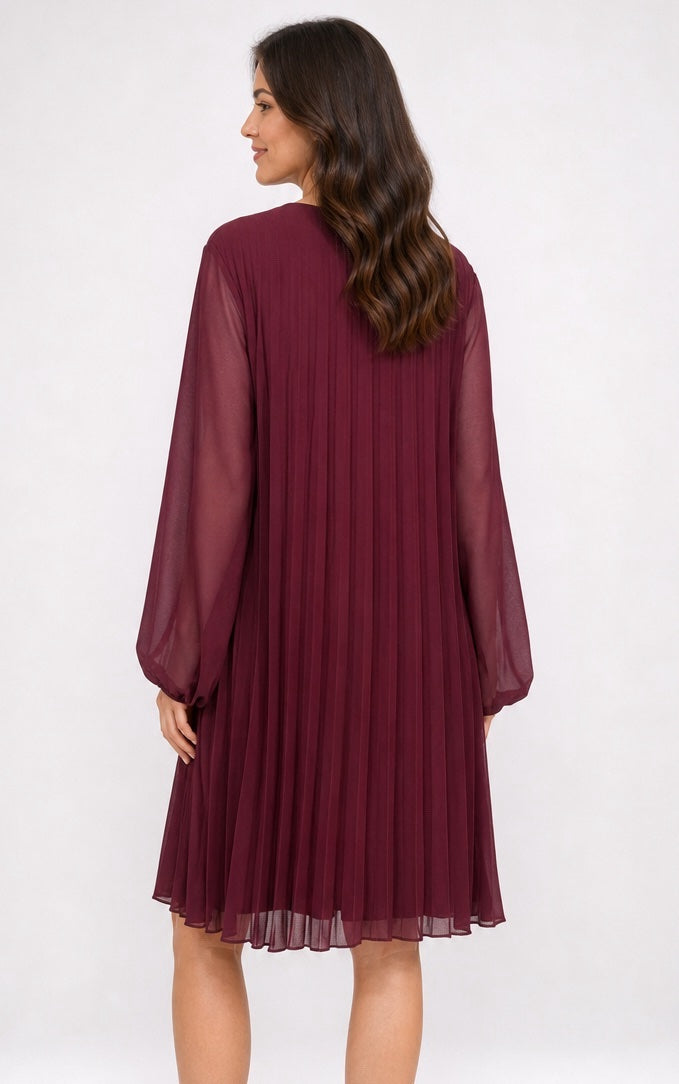 Pleated Chiffon V-Neck Dress - Mixed Pack (2)