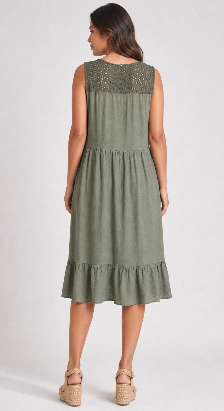 Tiered Midi Dress with Embroidered Shoulder - Mixed Pack (2)