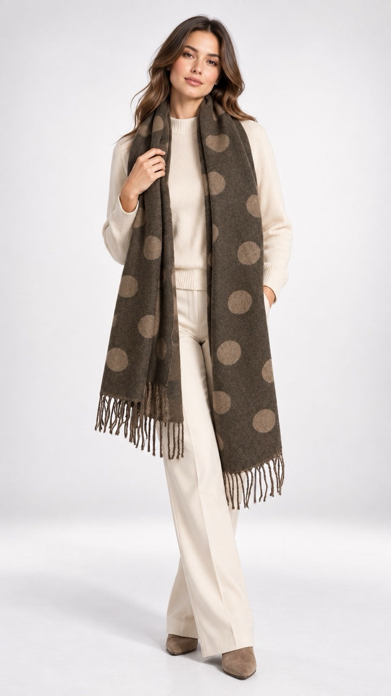 Polka Dot Wool Knit Scarf - Mixed Pack