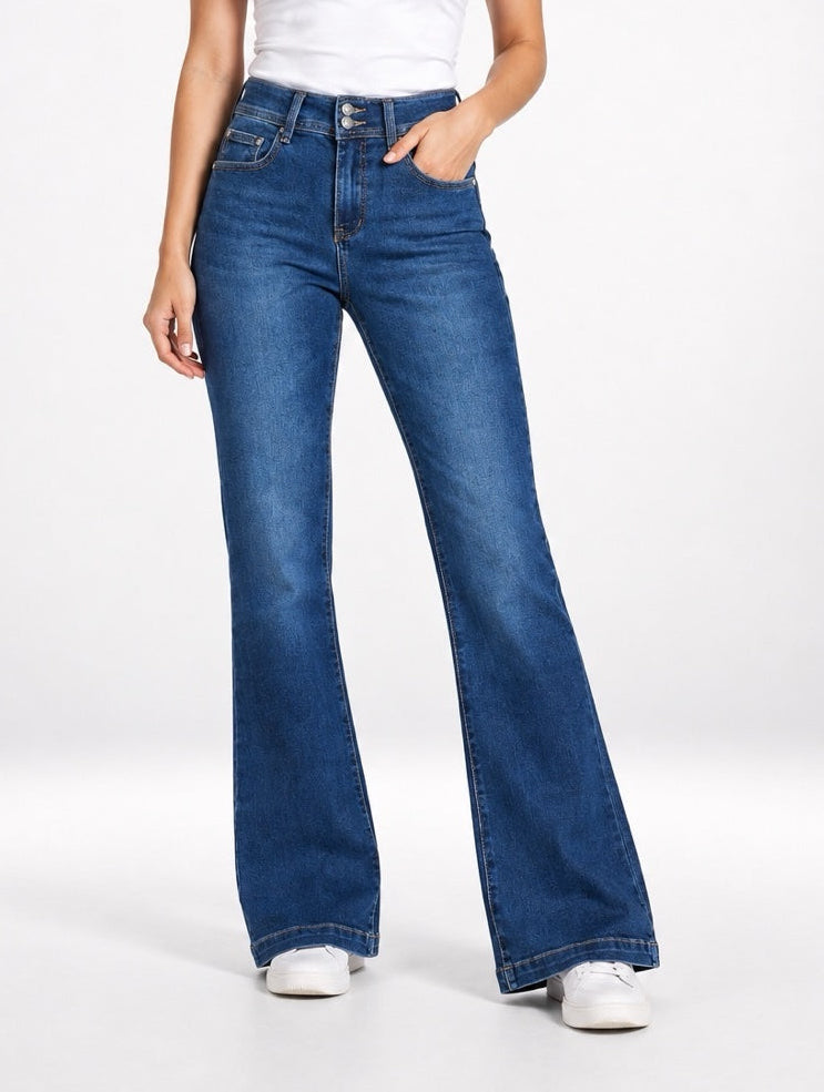 High-Rise Flared Jeans - Indigo