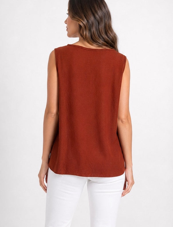 Sleeveless Tunic Top with Scallop Hem - Mixed Pack (2)