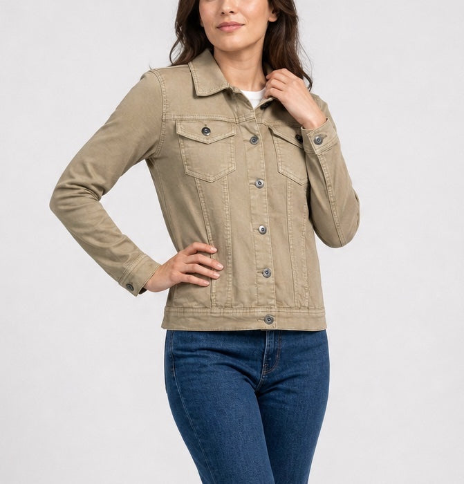 Classic Denim Jacket - Beige - Beige