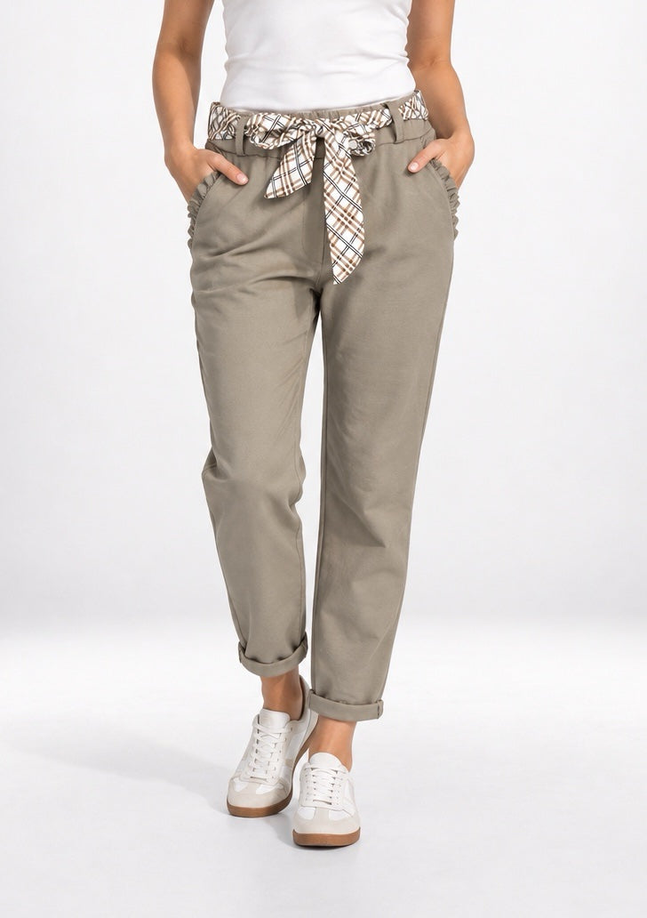 Paperbag Waist Trousers with Scalloped Hem - Mixed Pack
