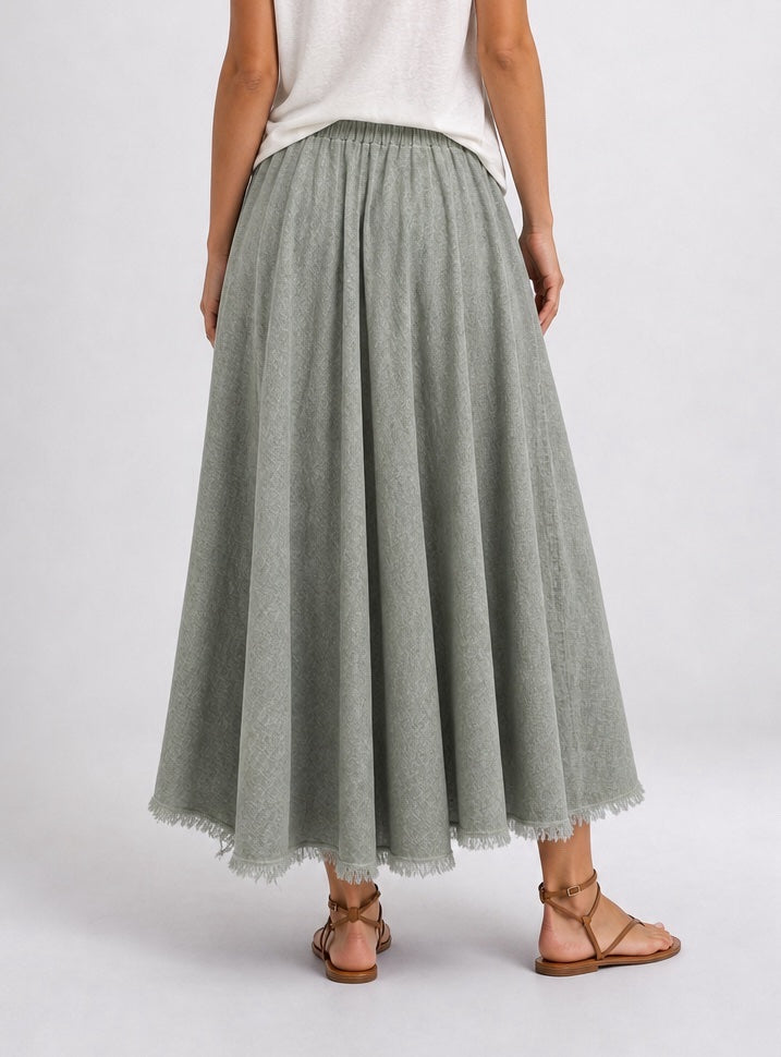 Flowing Maxi Skirt with Drawstring Waist - Mixed Pack (2)