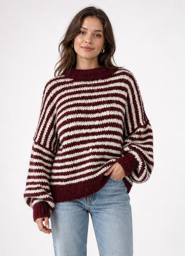 Striped Balloon Sleeve Jumper - Mixed Pack
