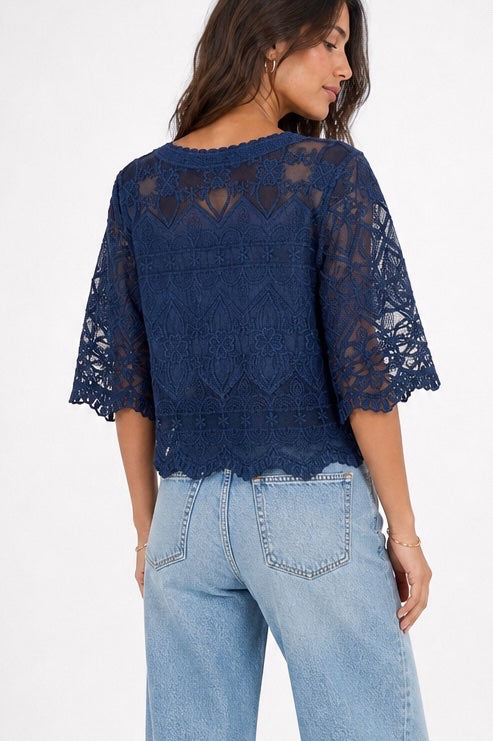 Boho Lace Blouse with Flared Sleeves - Mixed Pack (2)
