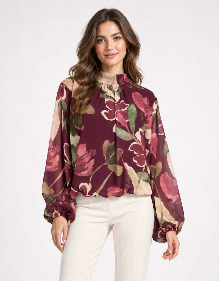 Floral Gathered Neck Blouse - Mixed Pack