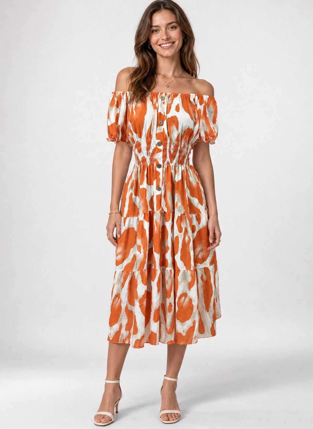 Abstract Print Tiered Midi Dress - Mixed Pack
