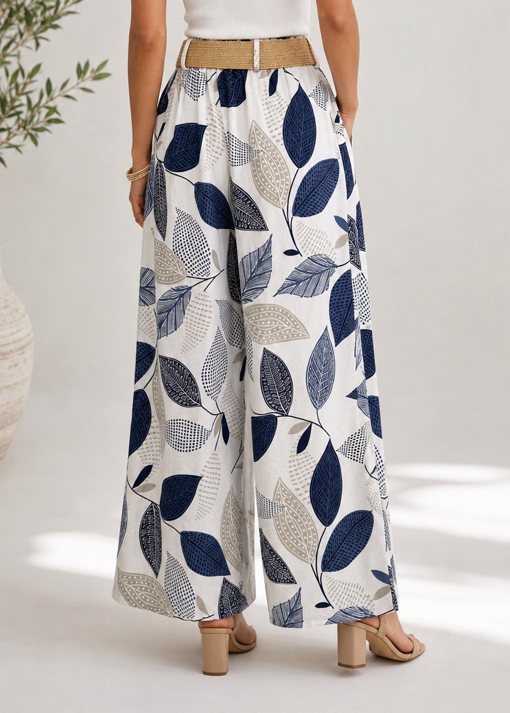 Leaf Print Wide-Leg Trousers - Mixed Pack (2)