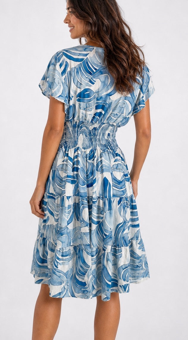 Tiered Midi Dress with Flutter Sleeves - Mixed Pack (2)