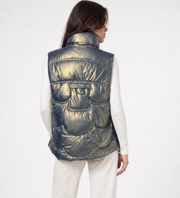 Metallic High Neck Puffer Vest - Mixed Pack (2)