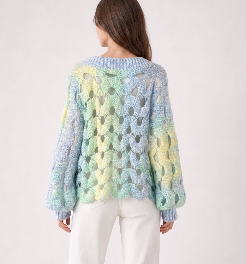 Wavy Open-Knit V-Neck Jumper - Mixed Pack (2)