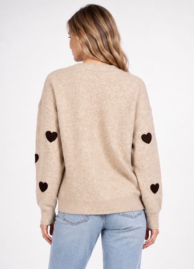 Textured Heart Motif Knit Sweater - Mixed Pack (2)