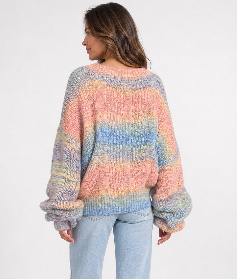 Textured V-Neck Balloon Sleeve Jumper - Mixed Pack (2)