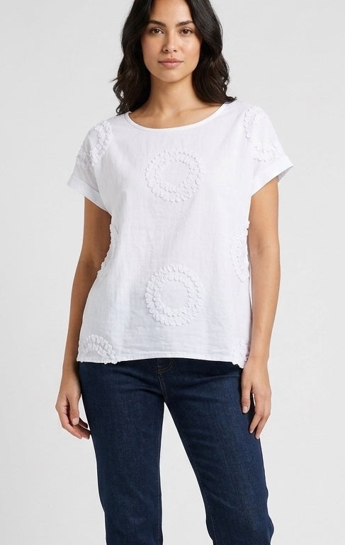 Embroidered Cotton Top - White