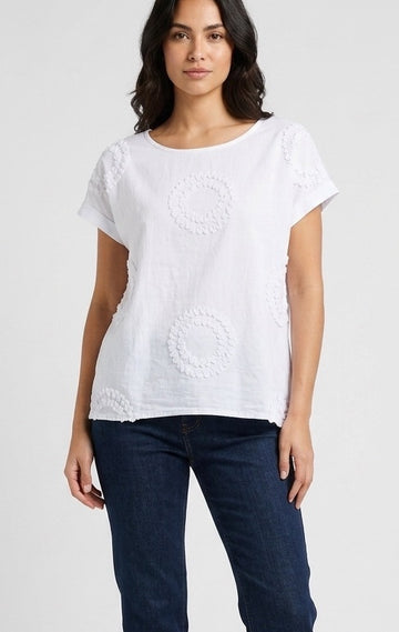 Embroidered Cotton Top - White