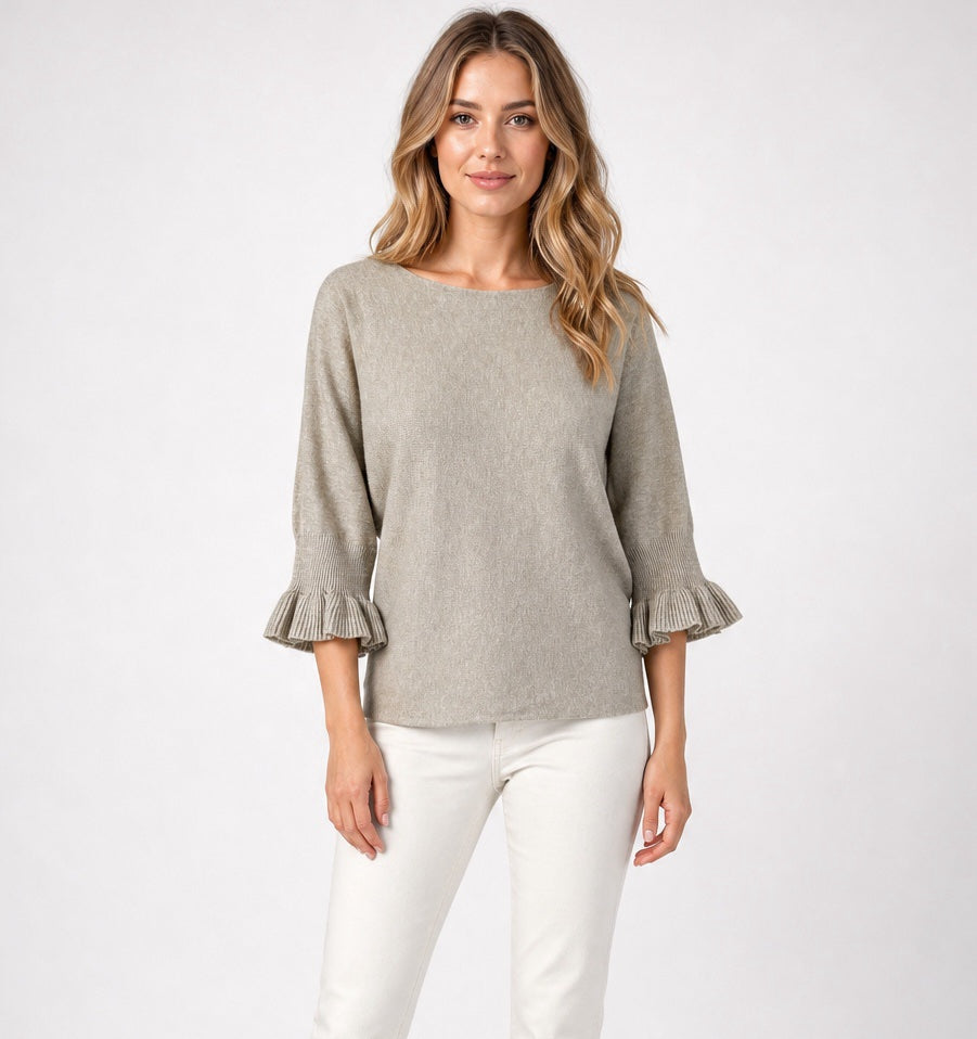 Ruffle Cuff Boat Neck Jumper - Mixed Pack