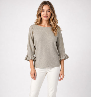 Ruffle Cuff Boat Neck Jumper - Mixed Pack