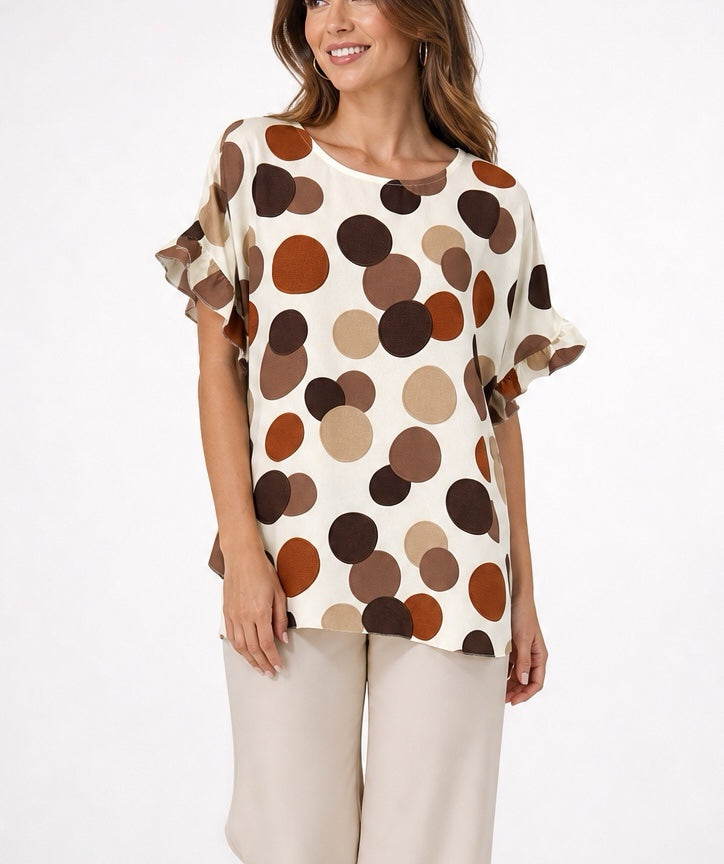 Ruffled Sleeve Polka Dot Blouse - Mixed Pack