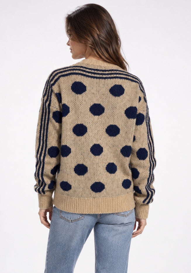 Polka Dot Knit Jumper with Striped Sleeves - Mixed Pack (2)
