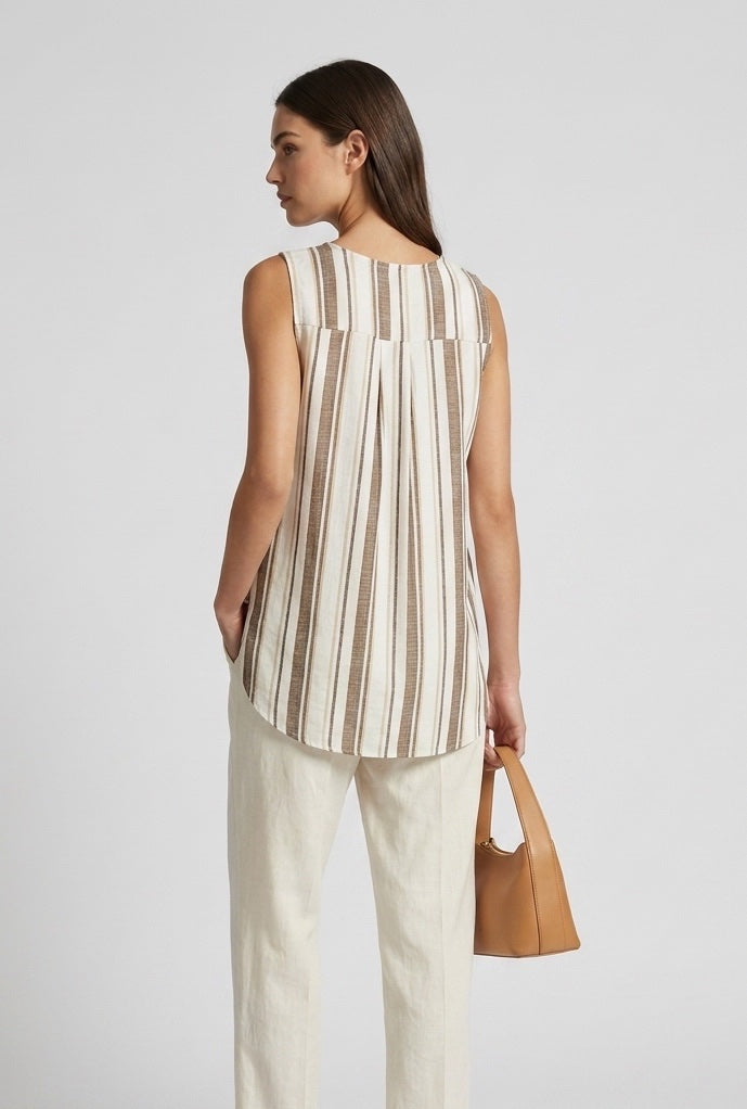 Striped Sleeveless Button Top - Mixed Pack