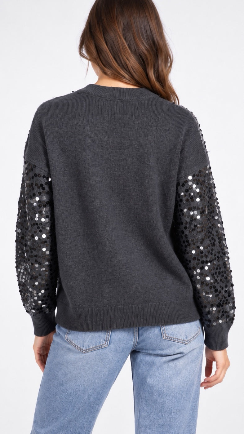 Sequin Embellished Jumper - Black (2)