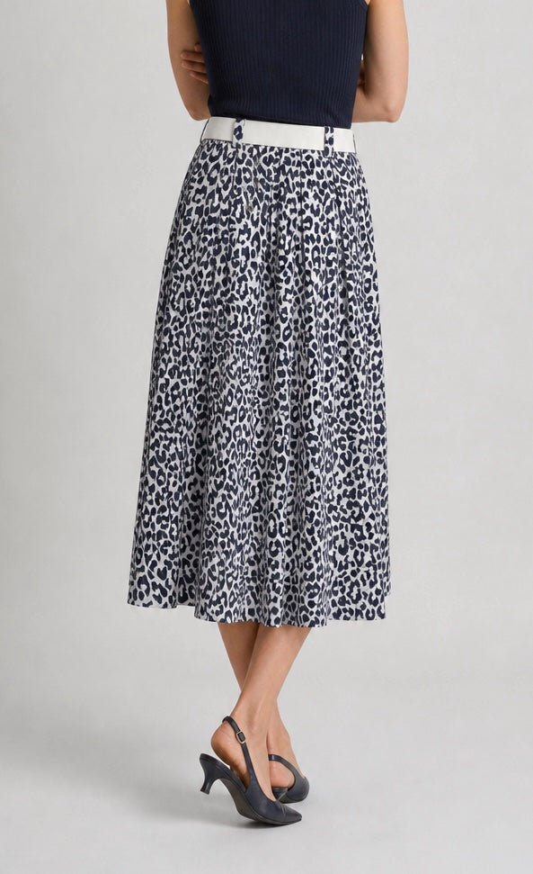 Leopard Print Midi Skirt with Belt - Mixed Pack (2)
