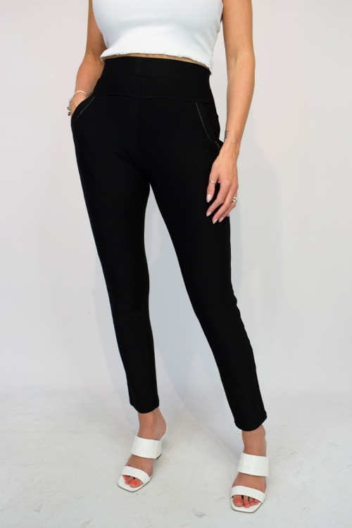 PU Pocket Stretch Magic Jegging Black