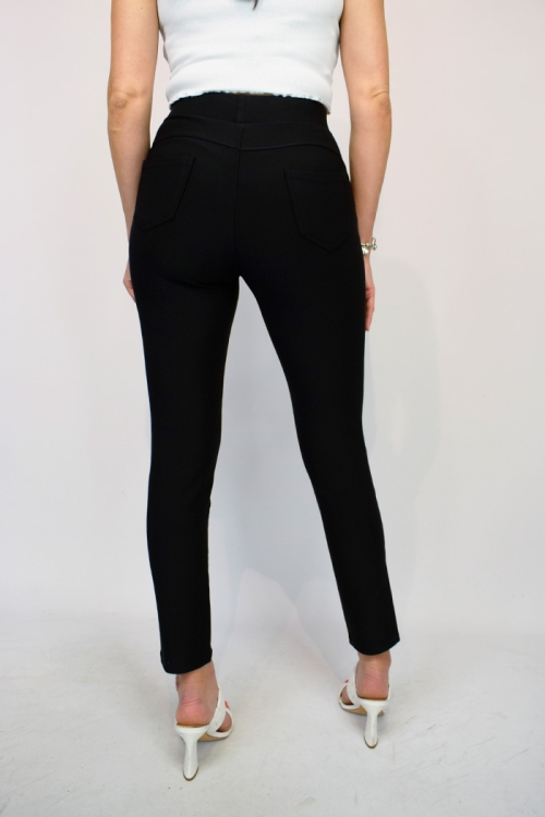 PU Pocket Stretch Magic Jegging Black