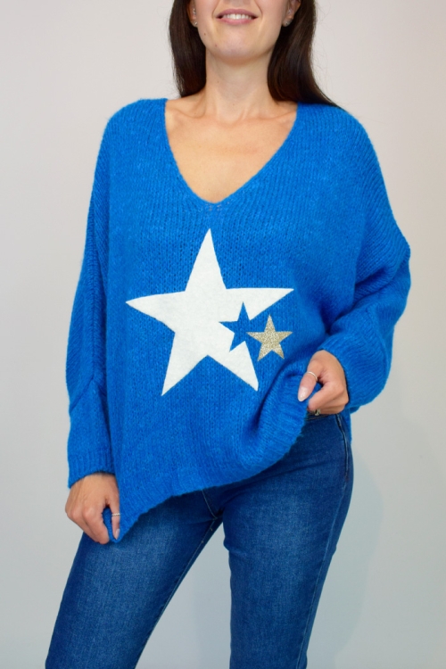 Textured Double Star Wool Jumper