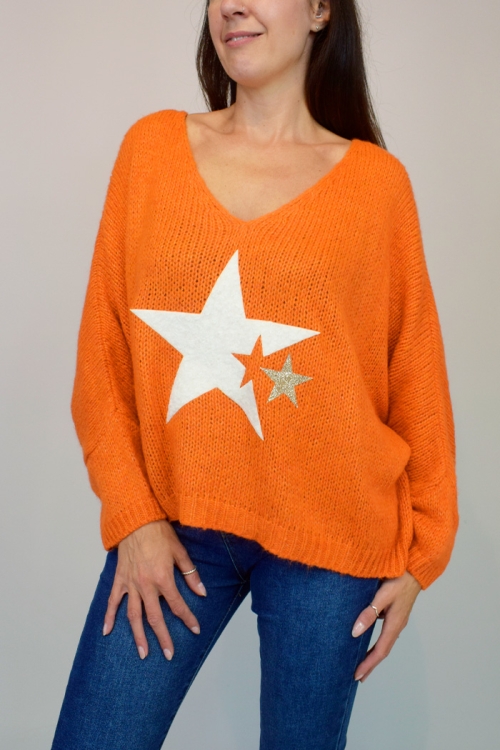 Textured Double Star Wool Jumper