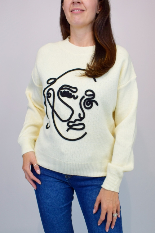 Sketch Embossed Soft Knit Jumper