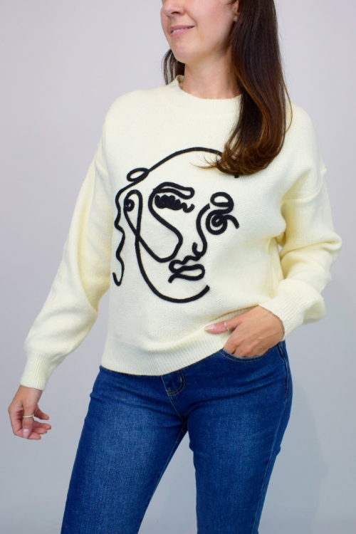 Sketch Embossed Soft Knit Jumper