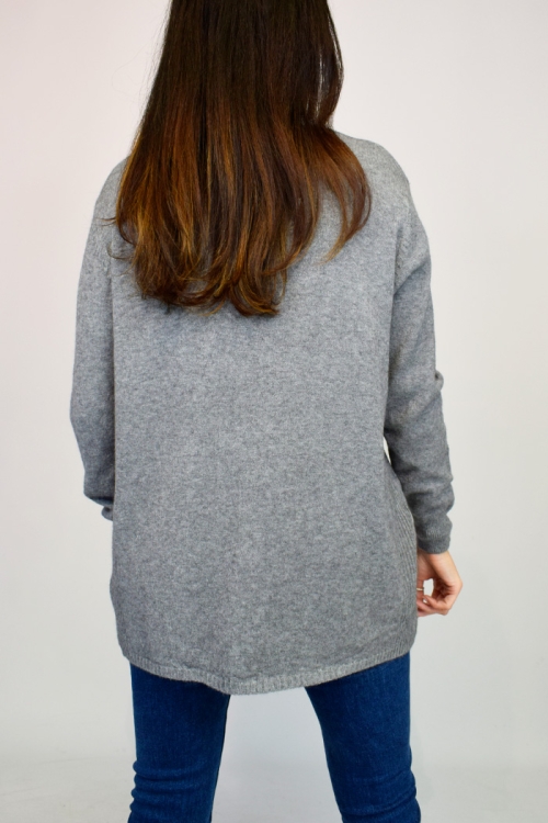 Button Hem Soft Knit Jumper