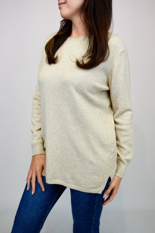 Button Hem Soft Knit Jumper