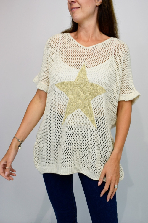 Crochet Knit Italian Star Jumper