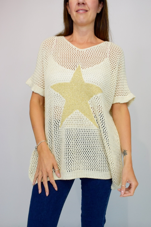 Crochet Knit Italian Star Jumper