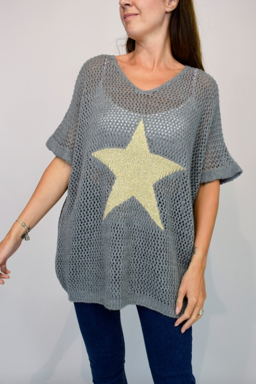 Crochet Knit Italian Star Jumper