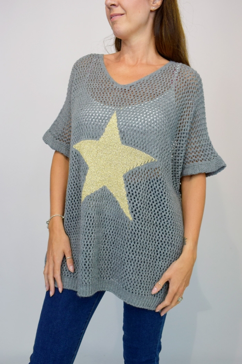 Crochet Knit Italian Star Jumper