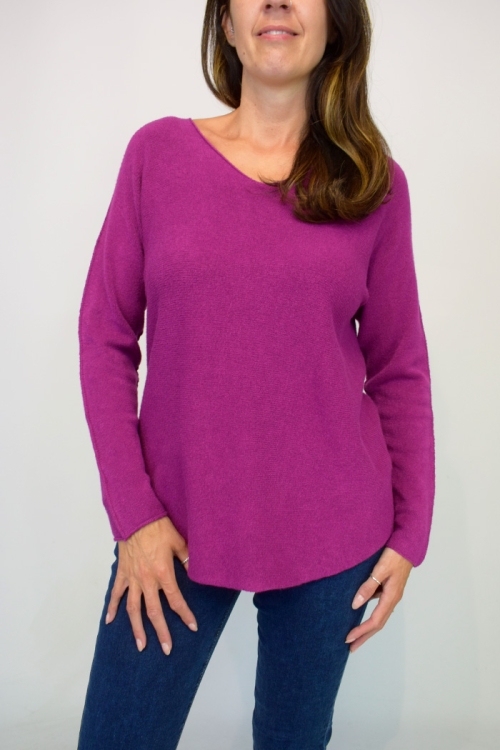 Soft Knitted V-Neck Italian Jumper 